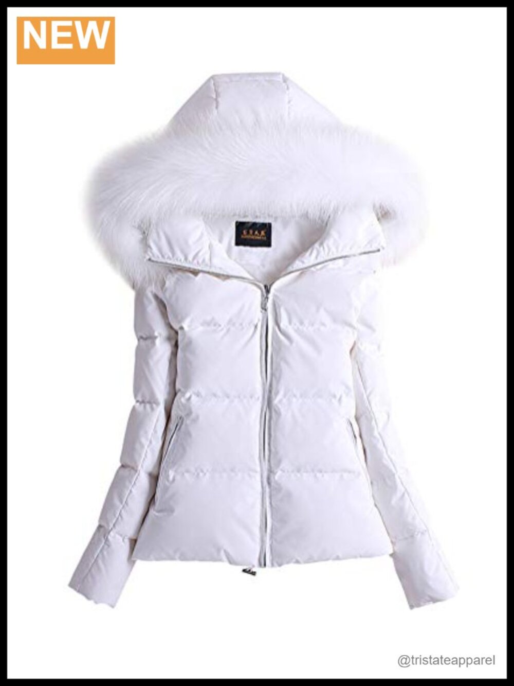 Women's Puffer Jacket Down Winter Coat Fur Hood Slim Fit Quilted Parka